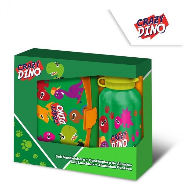 KIDS LICENSING - Súprava na desiatu / box + fľaša CRAZY DINO, KL10834