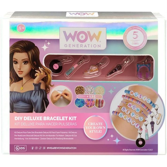 KIDS LICENSING - Súprava na výrobu náramkov + 5 kovových príveskov WOW, WOW00005