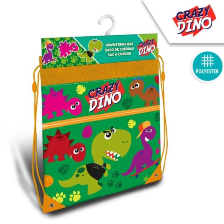 KIDS LICENSING - Vrecúško na prezuvky 40/30cm CRAZY DINO, KL10995