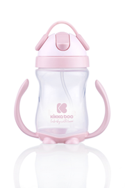 KIKKABOO - Hrnček so silikónovou slamkou 300ml 12m+ Pink