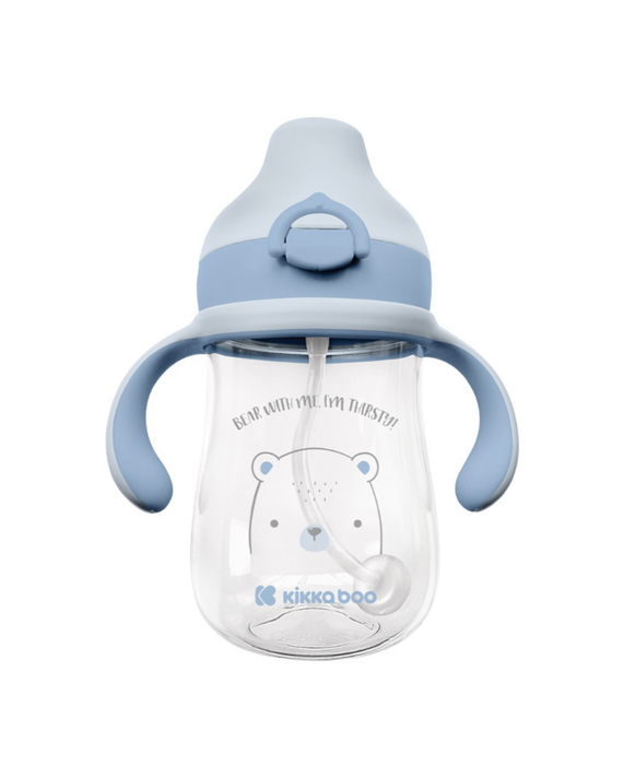 KIKKABOO - Hrnček so silikónovým náustkom 300ml 6m+ Bear with me Blue