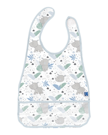 KIKKABOO - Podbradník plastový s vreckom Savanna Pattern Blue