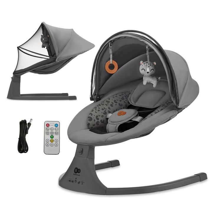 KINDERKRAFT - Lehátko pohupujúce s melódiou 2v1 Lumi, do 9 kg, Premium Dark Grey