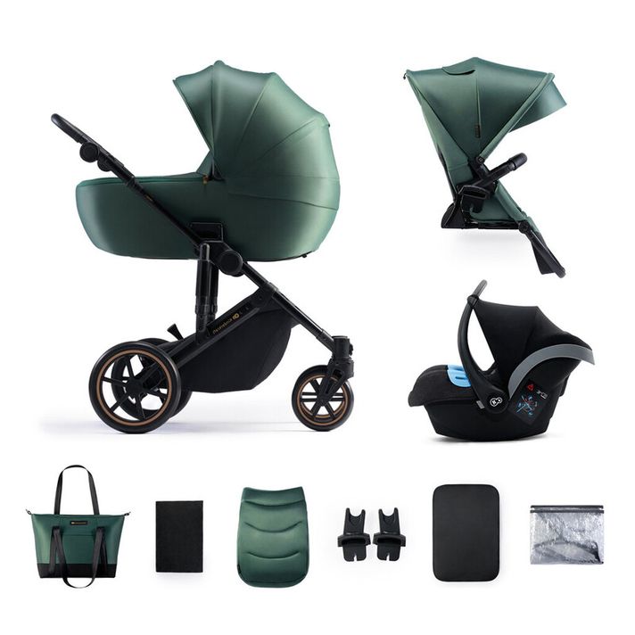 KINDERKRAFT - SELECT Kočík kombinovaný 3v1 Prime 2 Dark Green, Premium