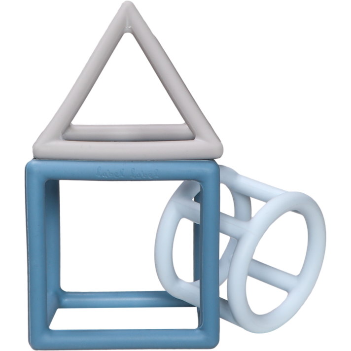 LABEL-LABEL - Silikónová hryzačka Geometric, modrá