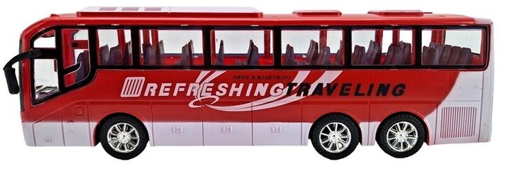 LAMPS - Autobus Traveling na zotrvačník červený 31cm