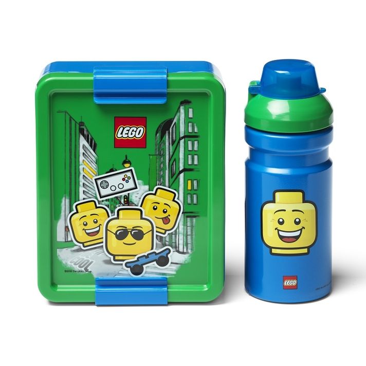 LEGO LUNCH - ICONIC Boy desiatový set (fľaša a box) - modrá/zelená