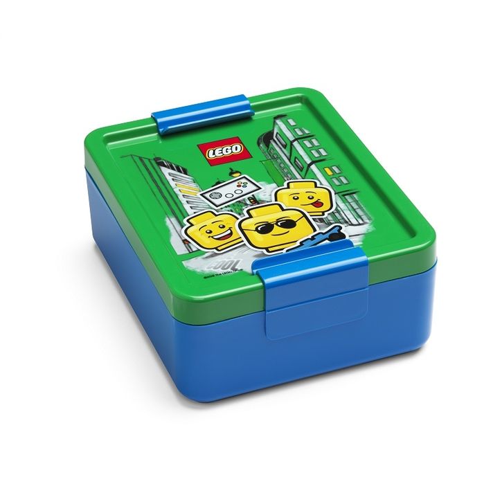 LEGO STORAGE - ICONIC Boy box na desiatu - modrá/zelená