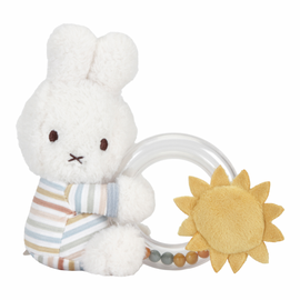 LITTLE DUTCH - Hrkálka s korálkami králiček Miffy Vintage Prúžky