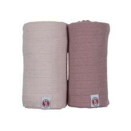 LODGER - Swaddler Solid 2balenie 110 x 110 cm Powder/Rose