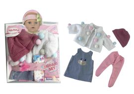 MAC TOYS - Mikina s guličkami, čiapočka a nohavice pre bábiku 40-43 cm
