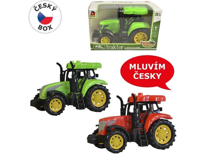 MADE - Traktor s českým hlasom, svetlo zvuk, na zotrvačník, 14 cm, Mix Produktov