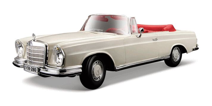 MAISTO - 1967 Mercedes-Benz 280SE, Cabrio, krémový, 1:18