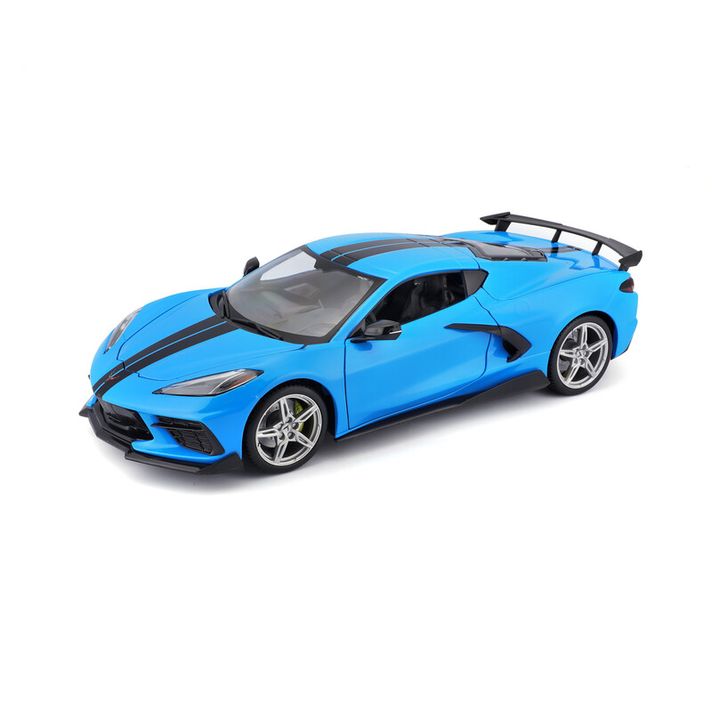 MAISTO - 2020 Chevrolet Corvette Stingray Coupe (High Wing), modrý, 1:18