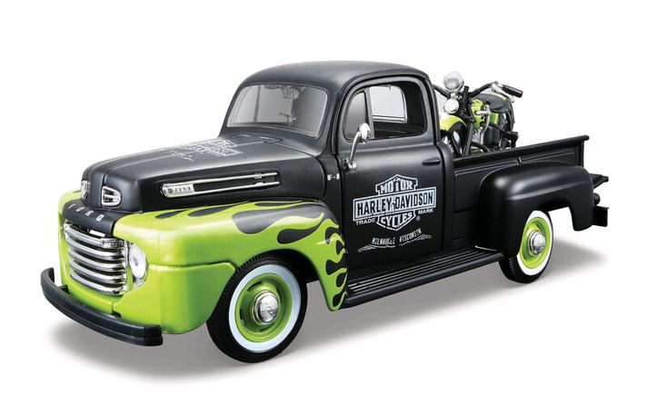 MAISTO - Harley-Davidson Custom, 1948 Ford F-1 Pickup + 1948 FL Panhead, 1:24