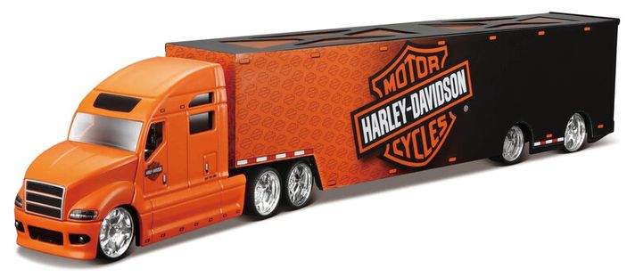 MAISTO - Harley-Davidson Haulers, čierno-oranžový, 1:64