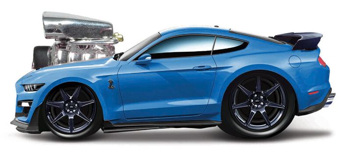 MAISTO - Muscle Machines - 2020 Mustang Shelby GT500, modrý, 1:64
