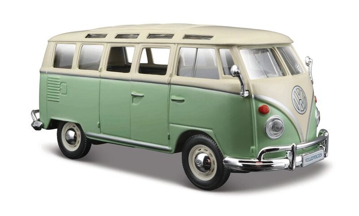 MAISTO - Volkswagen Van Samba, zeleno/krémový, 1:25