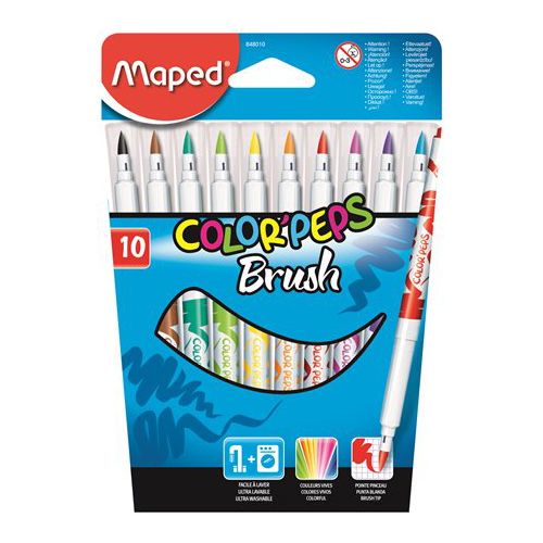 MAPED - Fixy so štetcom "COLOR`PEPS BRUSH", 10 ks