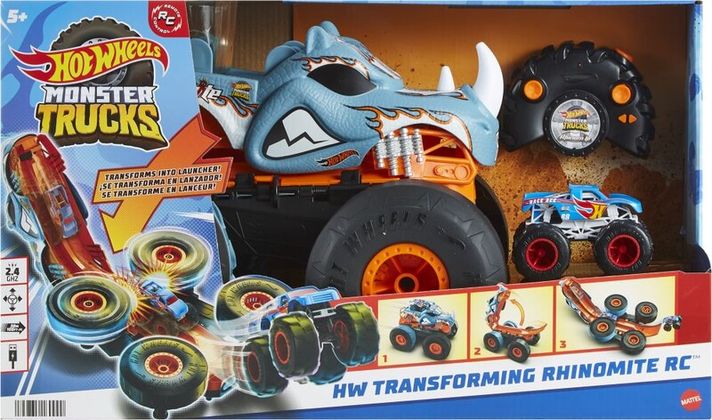 MATTEL - Hot Wheelittle Smoby RC monster trucks transformujúcí sa rhinomite 1:12