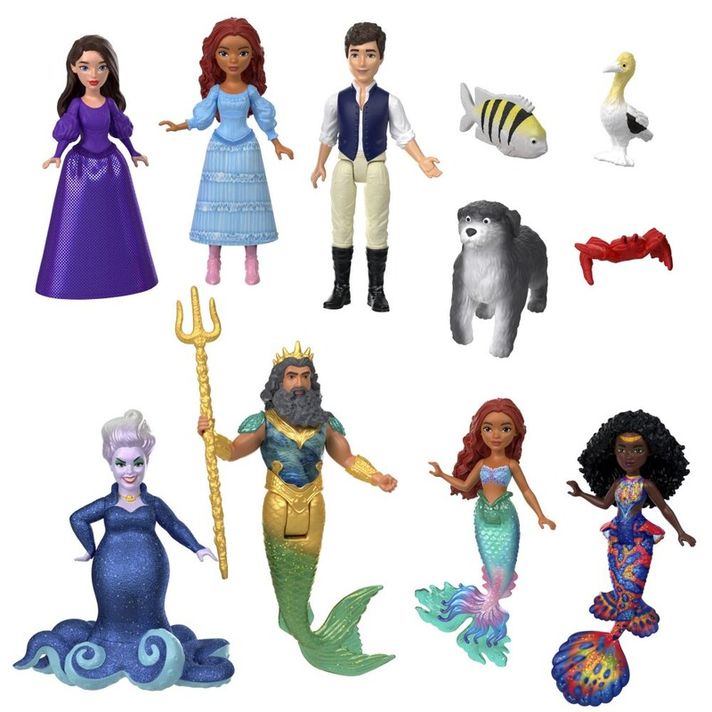 MATTEL - The Little Mermaid Sada Malých Bábik A Kamarátov Zo Zeme A Mora