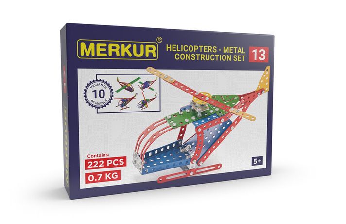 MERKUR - 013 Vrtuľník, 222 dielov, 10 modelov