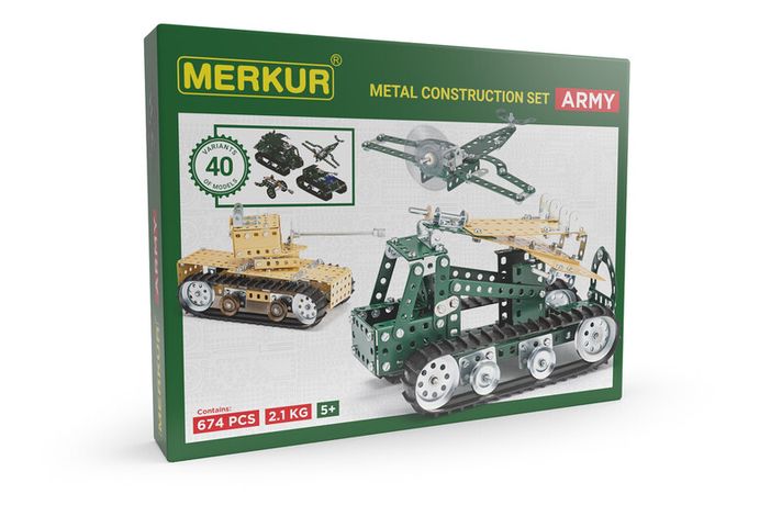 MERKUR - Army Set, 674 dielov, 40 modelov