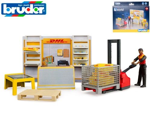 MIKRO TRADING - Bruder DHL obchod s vysokozdvižným vozíkom 4+ v krabičke