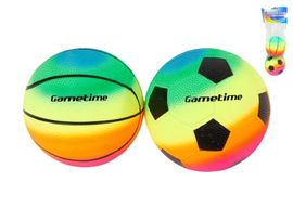 MIKRO TRADING - Gametime lopta dúhová futbal/basketbal 10cm 2ks v sieťke
