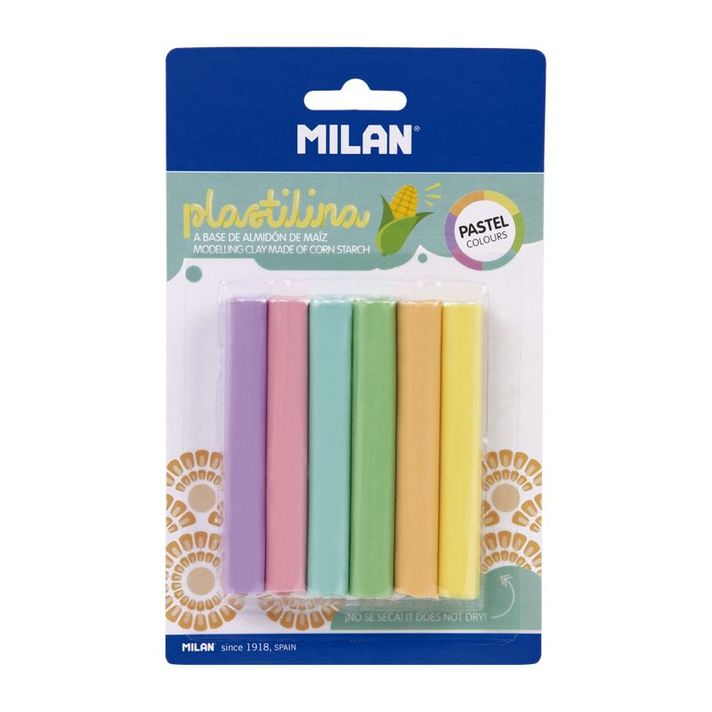 MILAN - Plastelína 6 tyčiniek v pastelových farbách 70 g