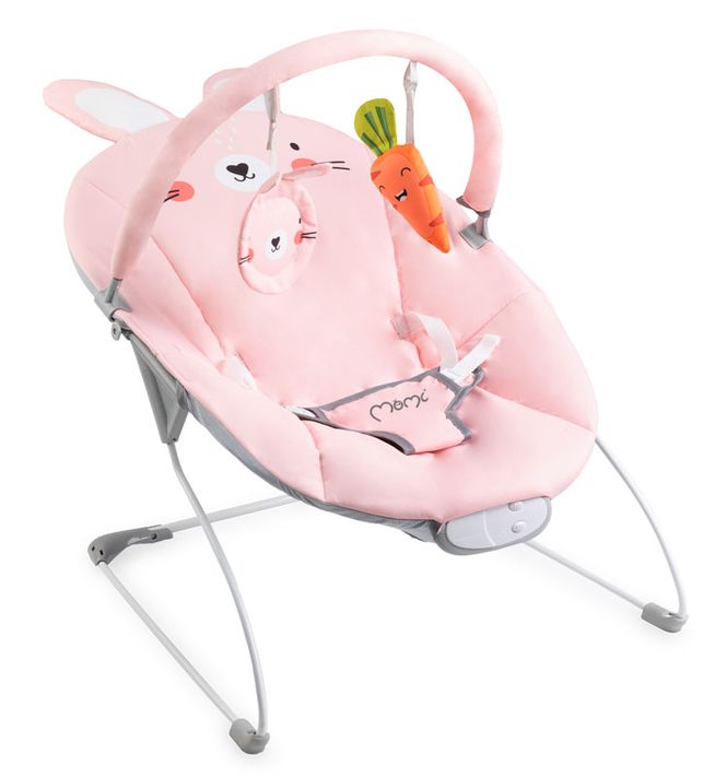 MoMi - Vibrujúce lehátko s melódiami GLOSSY bunny bouncer