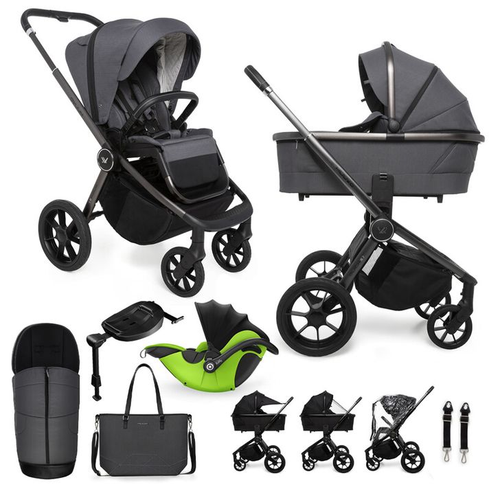 MUUVO  - Kočík kombinovaný Quick SE 2 Diamond graphite set 2v1 + KIDDY Evoluna i-size 2 + základňa