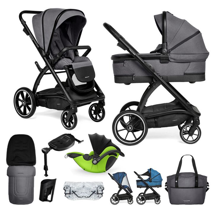 MUUVO  - Kočík kombinovaný Trick set 2v1 Iron graphite + KIDDY Evoluna i-size 2 + základňa