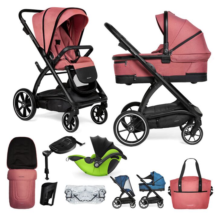 MUUVO  - Kočík kombinovaný Trick set 2v1 Pure pink + KIDDY Evoluna i-size 2 + základňa