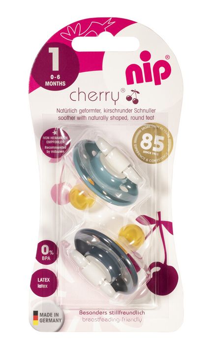 NIP - CHERRY cumlík K, 0-6m, 2ks, blue/dark blue