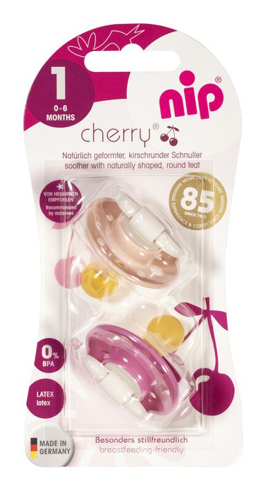 NIP - CHERRY cumlík K, 0-6m, 2ks,red/pink