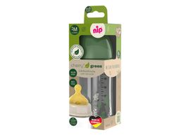 NIP - CHERRY GREEN fľaša sklo, široká, kaučuk-M, 240ml, chlapec