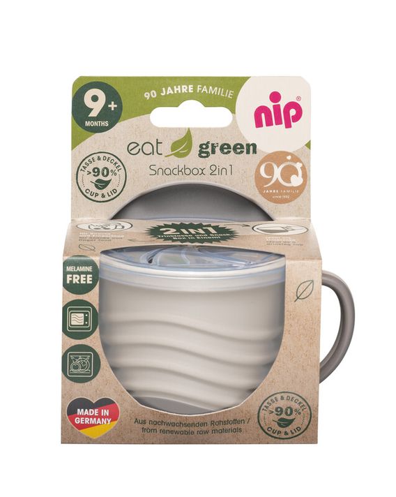 NIP - GREEN line Snackbox 2v1, 1ks, grey/brown