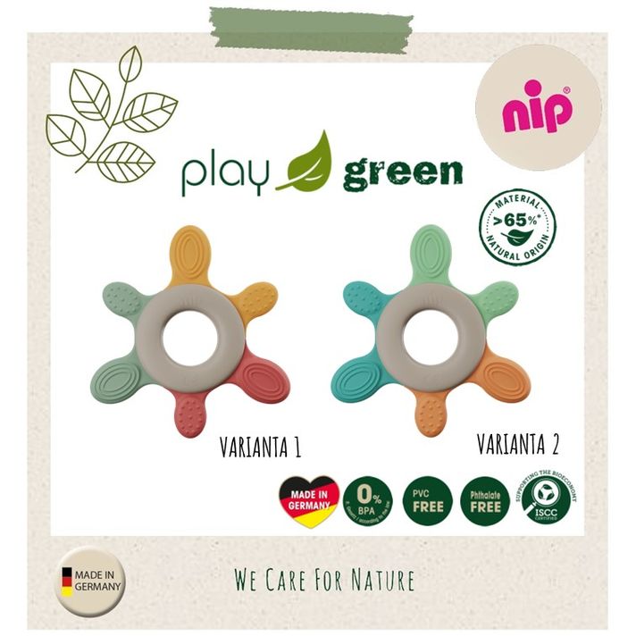 NIP - GREEN PLAY Hryzátko chladiaci krúžok, mix farieb