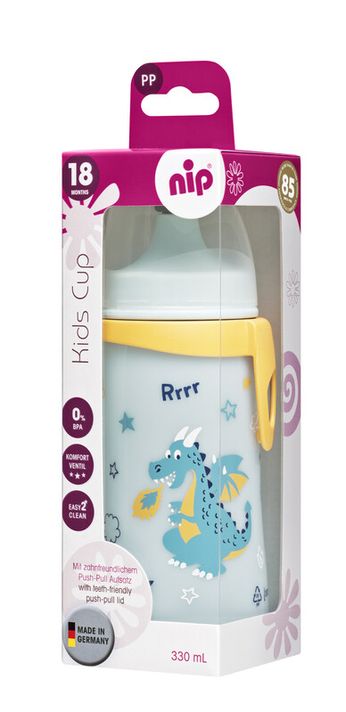 NIP - Kids cup fľaša s náustkom, 330 ml, chlapec