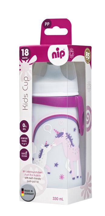 NIP - Kids cup fľaša s náustkom, 330ml, dievča