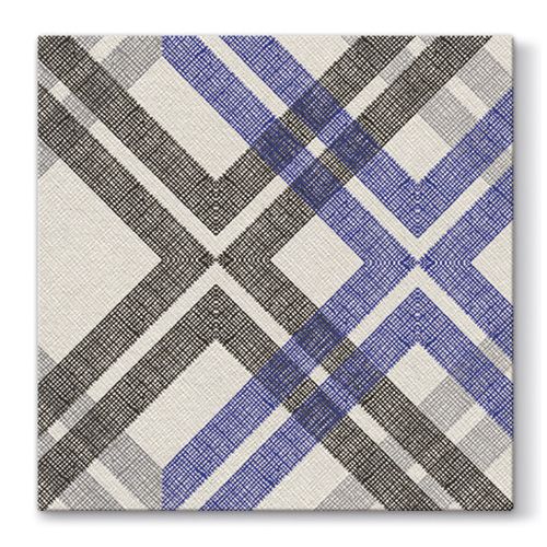 PAW - Obrúsky AIRLAID L 40x40cm Stylish Check Dark Blue