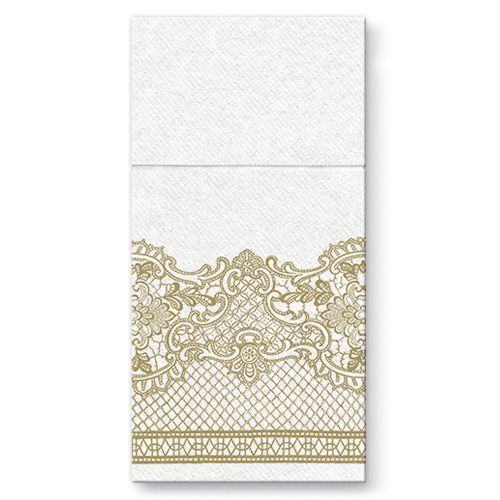 PAW - Vrecká na príbory AIRLAID 40x40cm Royal Lace Gold, 25 ks/bal