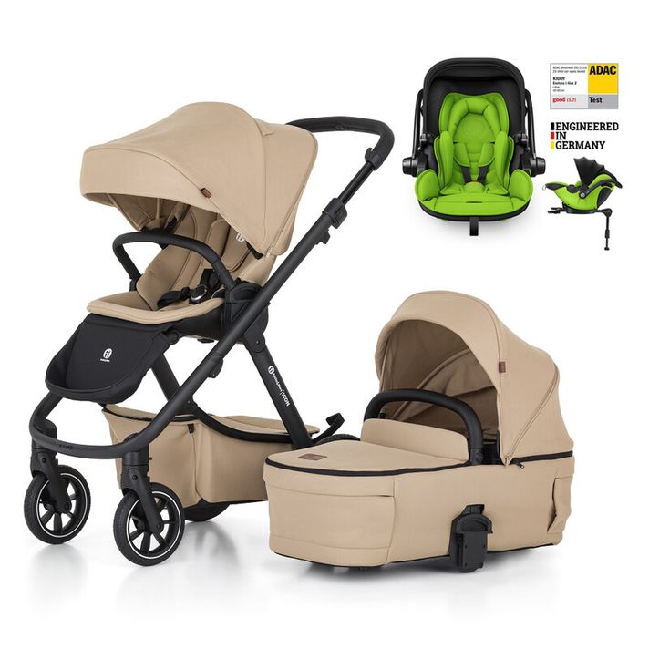 PETITE&MARS - Kočík kombinovaný ICON 2v1 Mocha Beige LITE RWS + KIDDY Evoluna i-size 2 + základňa