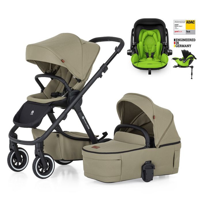 PETITE&MARS - Kočík kombinovaný ICON 2v1 Mossy Green LITE AIR + KIDDY Evoluna i-size 2 + základňa