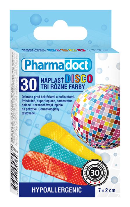 PHARMADOCT - DISCO náplasť 7cm x 2cm 30ks (3 farby)