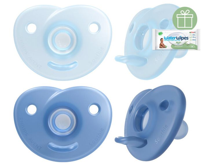 PHILIPS AVENT - Cumlík 0-6m Soothie chlapec 2 ks+WW Soapberry 60ks