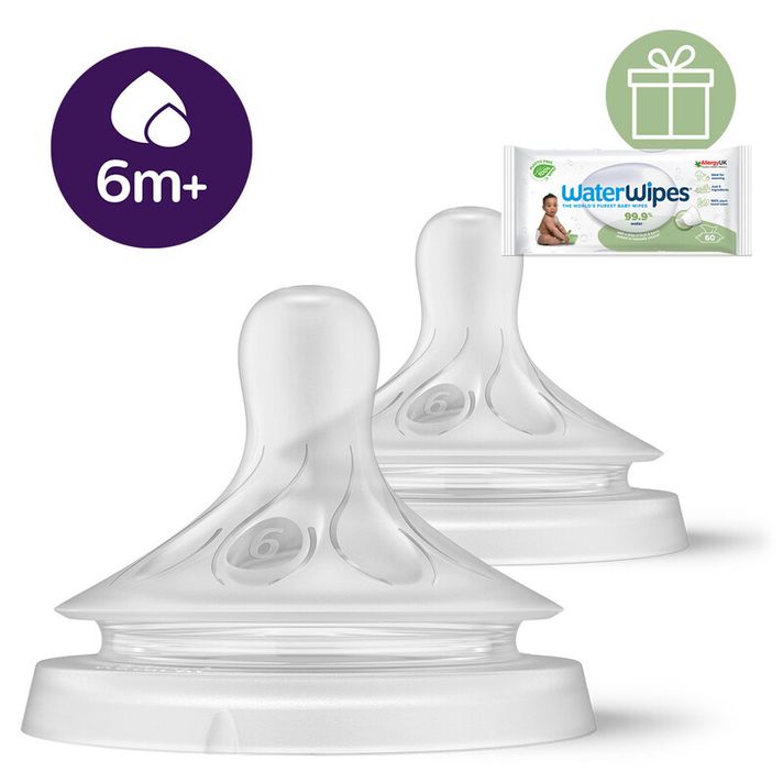 PHILIPS AVENT - Cumlík Natural Response 6 na kašu 6m+, 2 ks+WW Soapberry 60ks