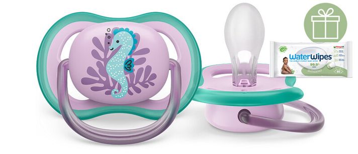 PHILIPS AVENT - Cumlík Ultra air obrázok 6-18m morský koník 1ks+WW Soapberry 60ks