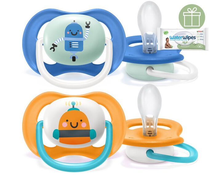 PHILIPS AVENT - Cumlík Ultra air play 6-18m chlapec 2 ks+WW Soapberry 60ks